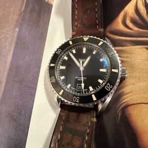 Vaer Automatic Watch with Brown Leather Strap